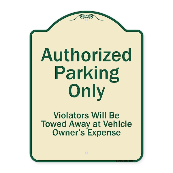 Designer Series-Authorized Parking Violators Will Be Towed Away Owner, 24" x 18", TG-1824-9996